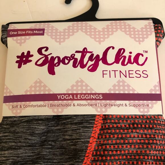 Sporty Chic Yoga Leggings exercise workout gym athleisure NWT New - Picture 2 of 5
